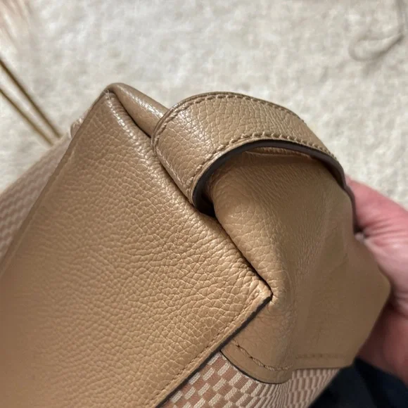 Coach Checkered Beige and Tan Shoulder Bag - Picture 10 of 16